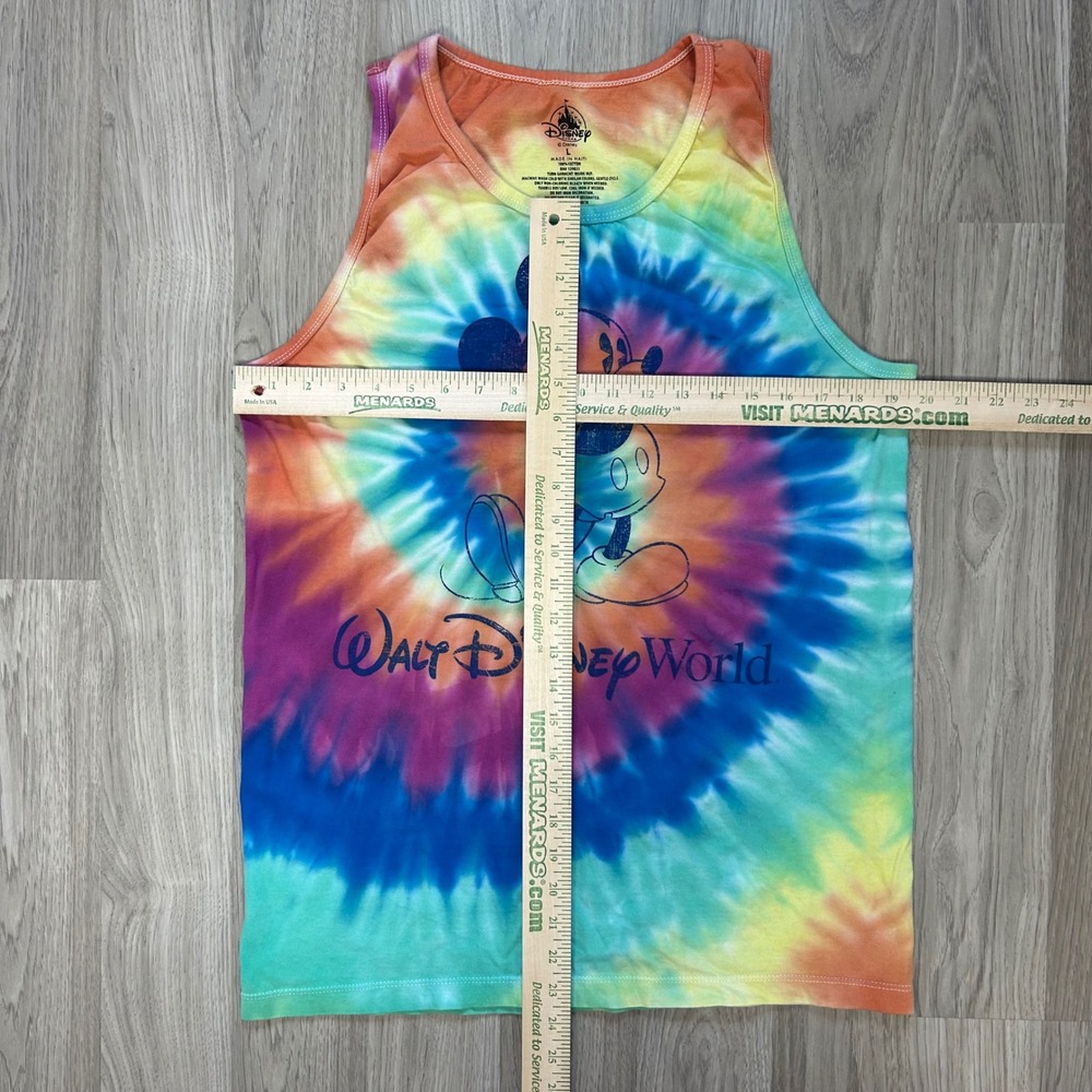 Disney Parks Mickey Mouse Tie Dye Tank Top Walt Disney World Rainbow Mens Large - Picture 3 of 4